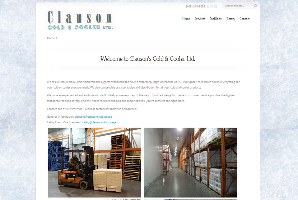 An image of Clauson Cold Storage  a new webdesign by Ducktoes