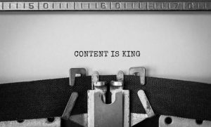 Content is King typed on a typewriter
