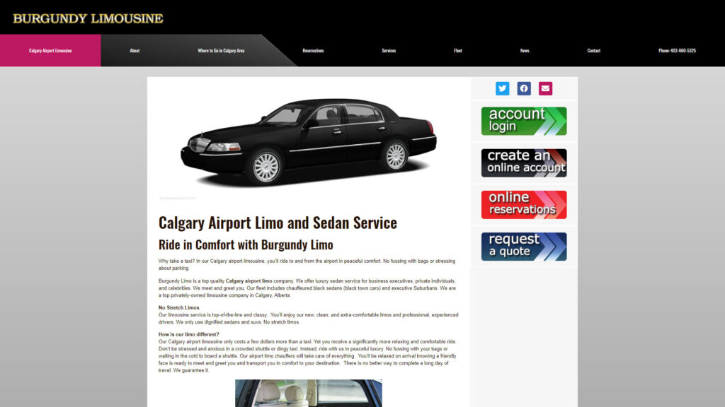 Burgundy Limo Website